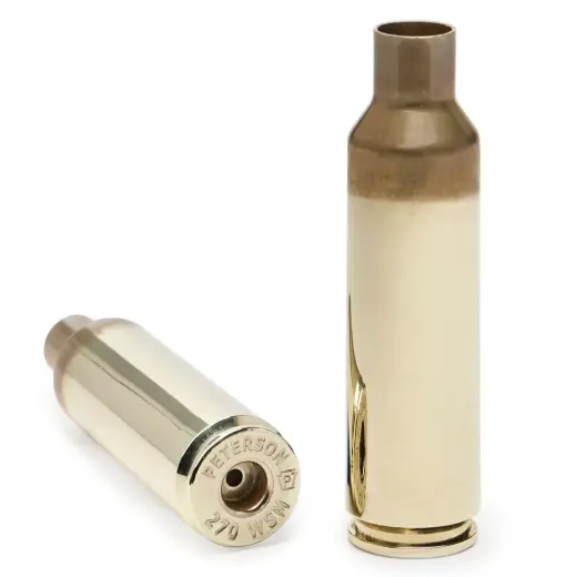 Nábojnice Peterson Match-Grade ráže .270 Winchester Short Magnum se žíhaným krčkem (50 ks). Vyrobené v USA s důrazem na přesnost, minimální výrobní odchylky a dlouhou životnost.